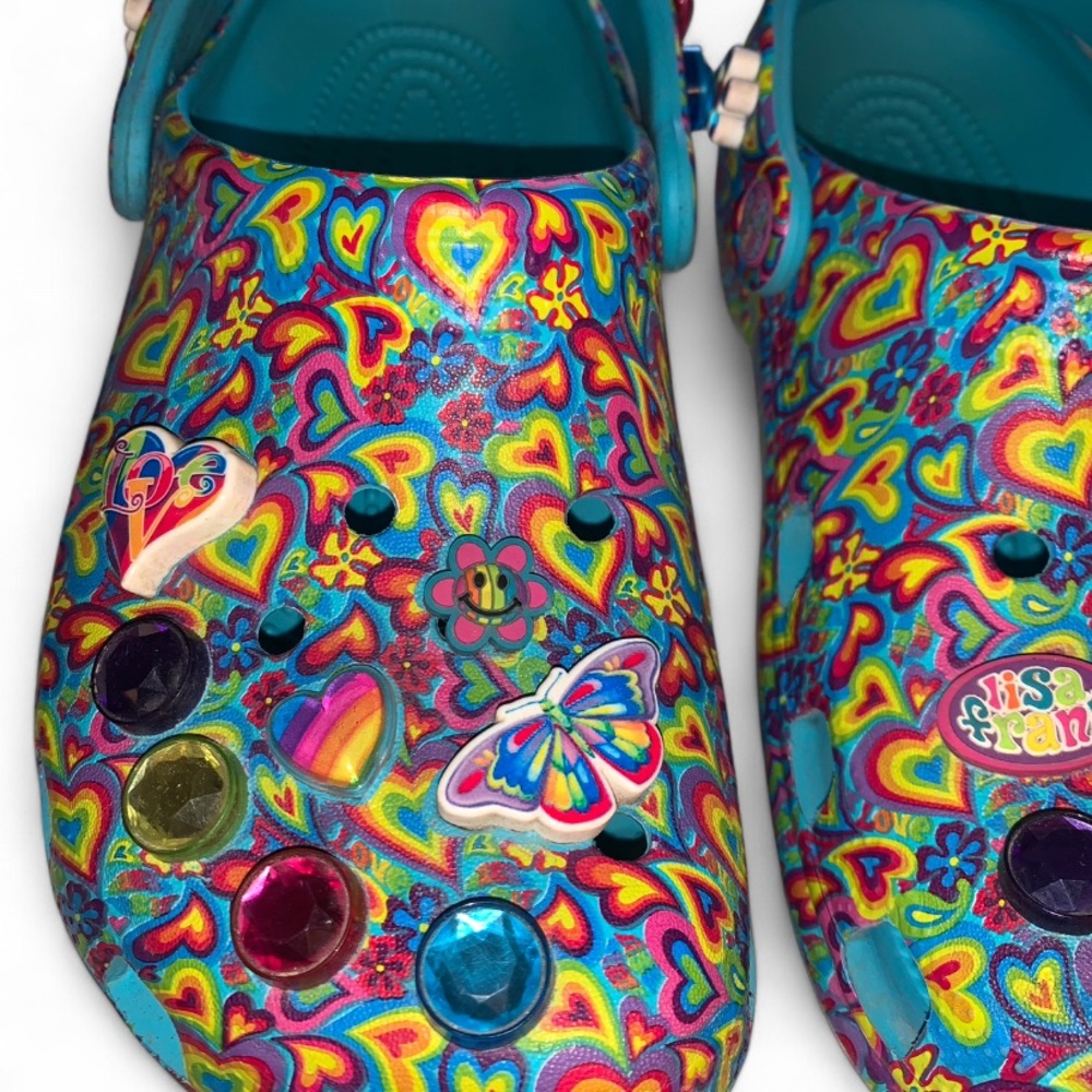 Lisa Frank X Crocs Classic Clog Limited Edition RARE Blue Sz J5/ Womens Sz 7 - Picture 10 of 11